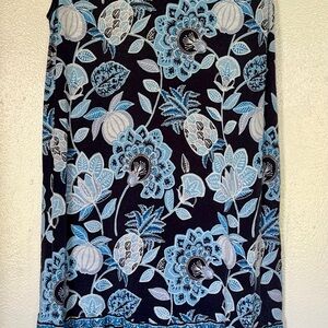 LOFT Floral Blue and White Dress